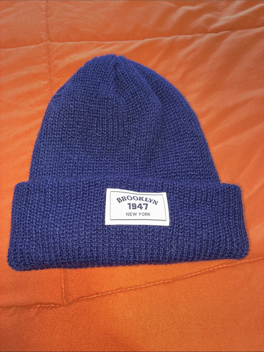 Brooklyn Navy Knit Beanie with Matching Reebok Navy Mittens - Picture 2 of 6
